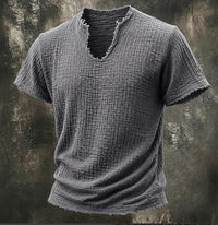 Abbott Crinkle Texture V Neck T-Shirt