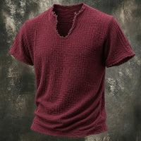 Abbott Crinkle Texture V Neck T-Shirt