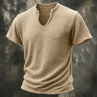 Abbott Crinkle Texture V Neck T-Shirt