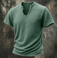 Abbott Crinkle Texture V Neck T-Shirt