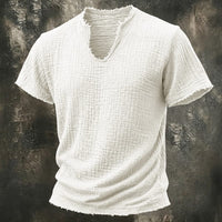 Abbott Crinkle Texture V Neck T-Shirt