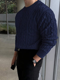 Davenport Cable Knit Crew Neck Sweater