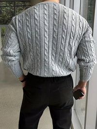 Davenport Cable Knit Crew Neck Sweater