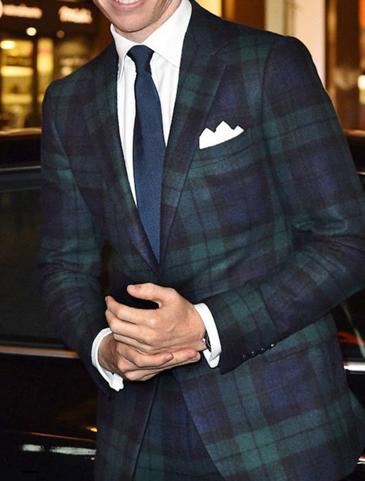 Bertram Tartan Check One Button Blazer_1