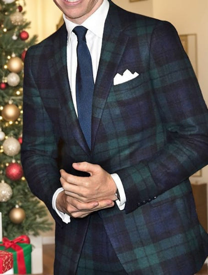 Bertram Tartan Check One Button Blazer_3