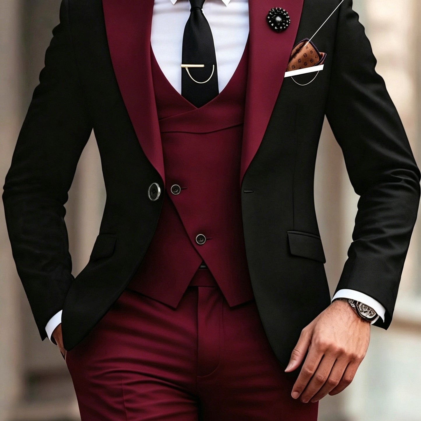 Morrison Peak Lapel Three Piece Suit_12