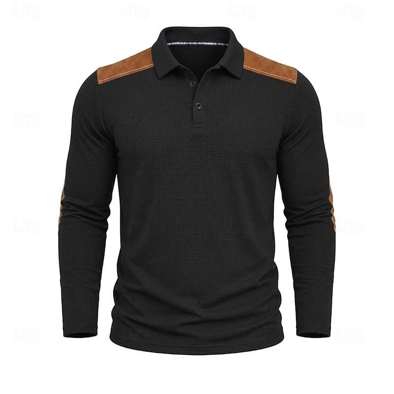 Hyde Waffle Knit Long Sleeve Polo