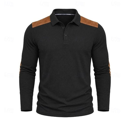 Hyde Waffle Knit Long Sleeve Polo_11