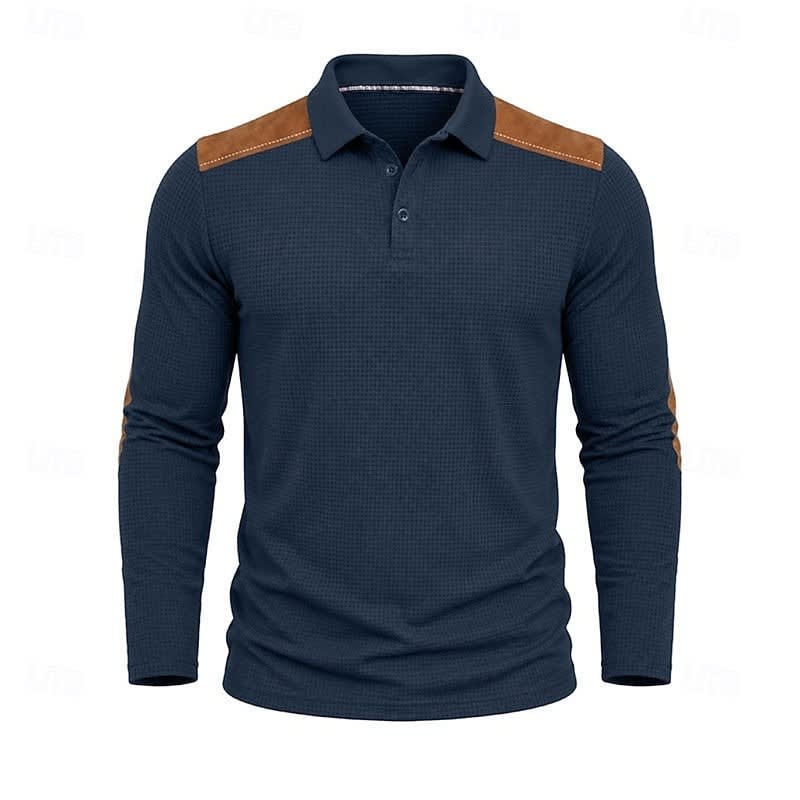 Hyde Waffle Knit Long Sleeve Polo