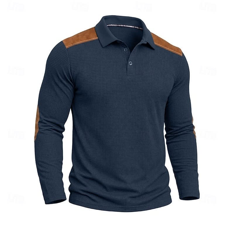 Hyde Waffle Knit Long Sleeve Polo