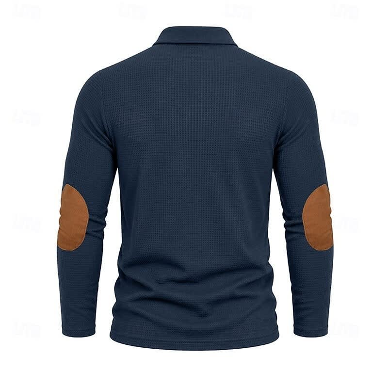 Hyde Waffle Knit Long Sleeve Polo