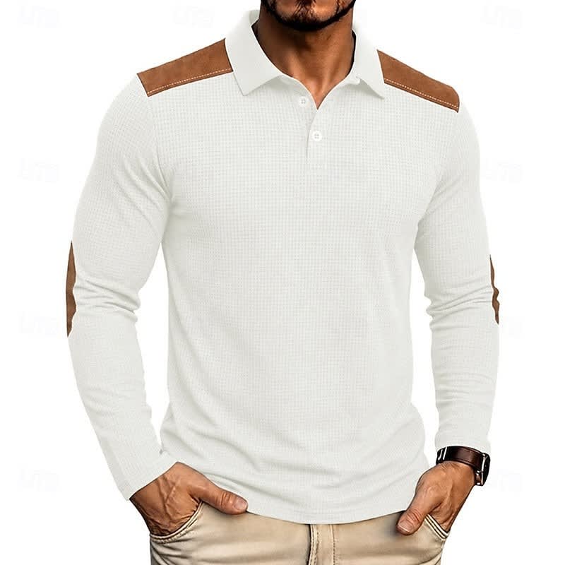 Hyde Waffle Knit Long Sleeve Polo