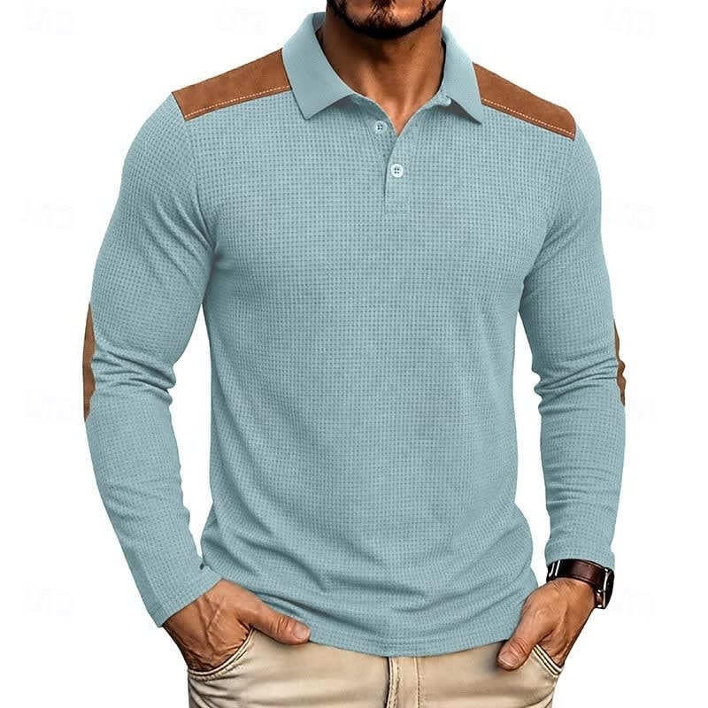 Hyde Waffle Knit Long Sleeve Polo
