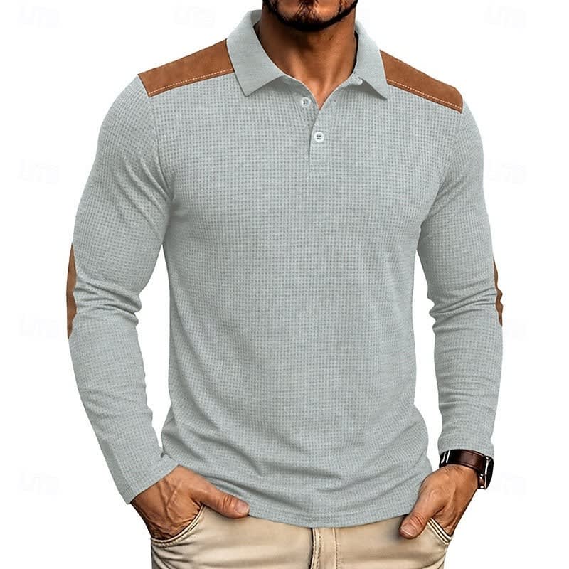 Hyde Waffle Knit Long Sleeve Polo