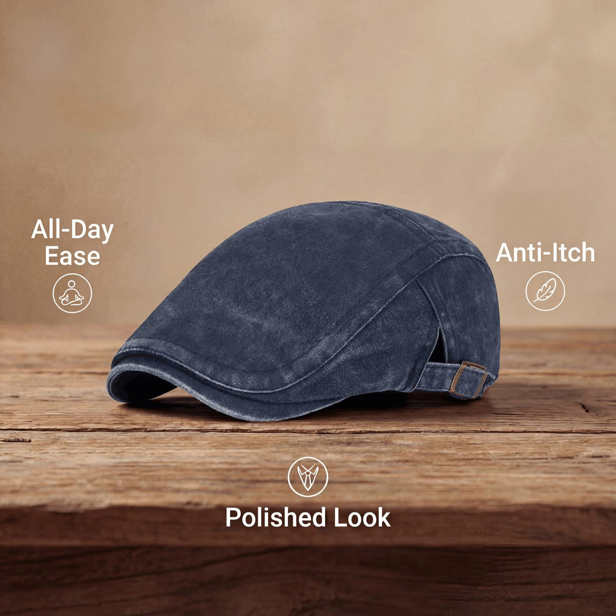 Lloyd Washed Adjustable Flat Cap