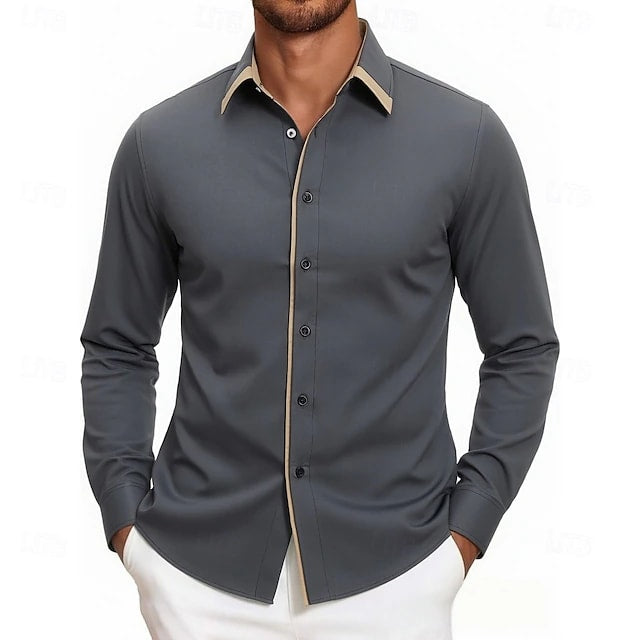 Olin Contrast Trim Long Sleeve Shirt