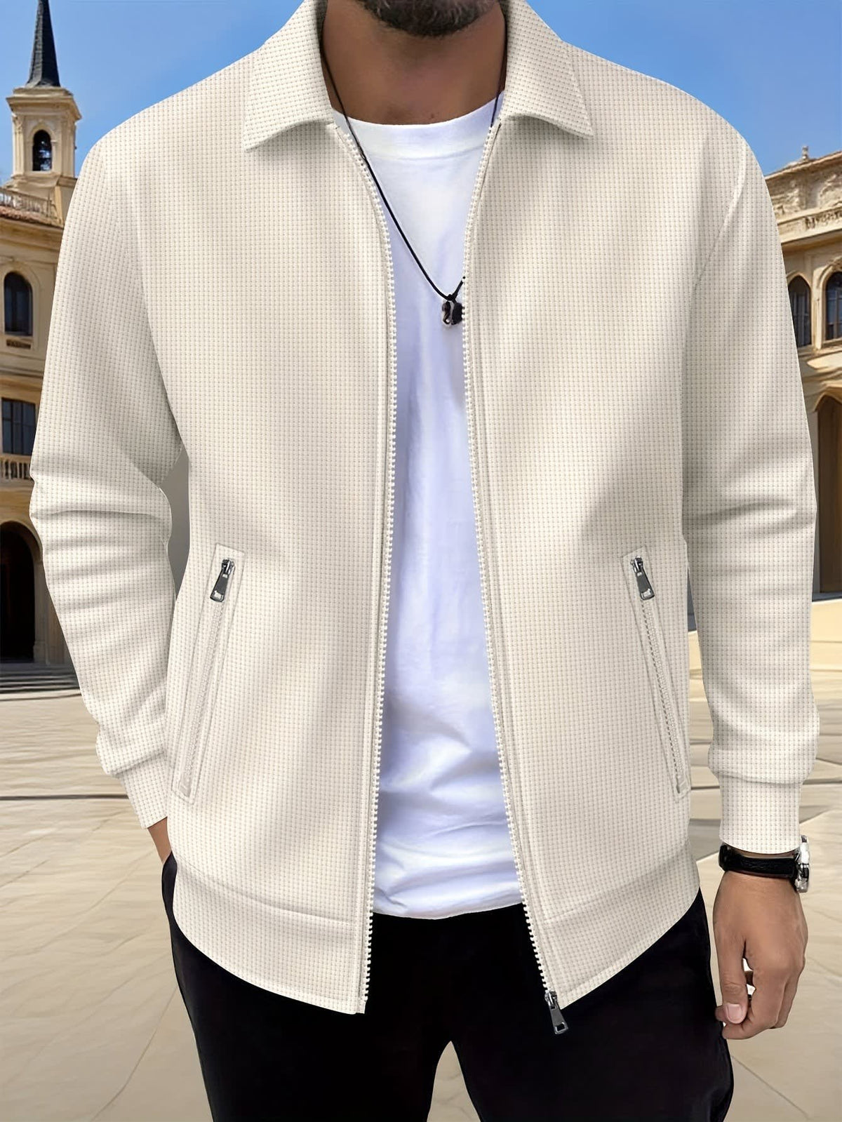 Isidore Textured Knit Zip Front Jacket