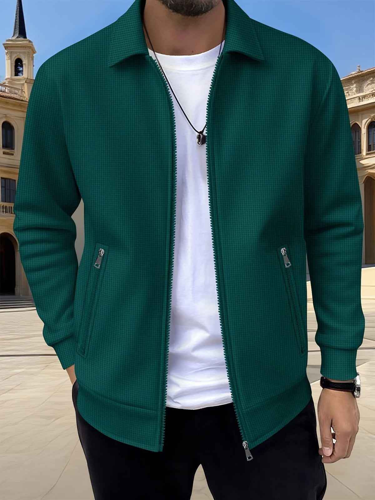 Isidore Textured Knit Zip Front Jacket