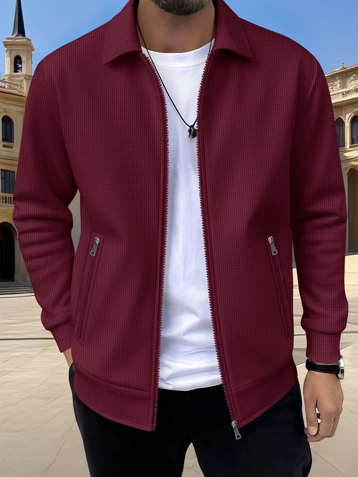 Isidore Textured Knit Zip Front Jacket