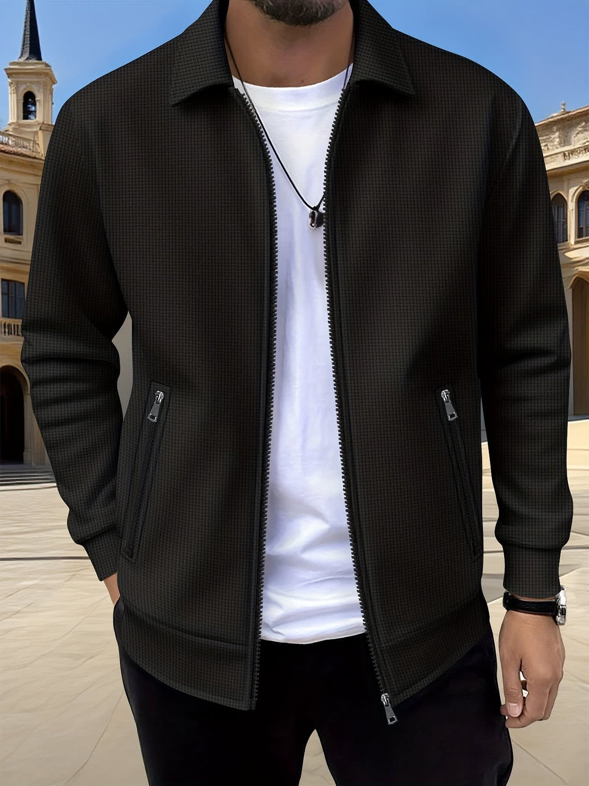 Isidore Textured Knit Zip Front Jacket