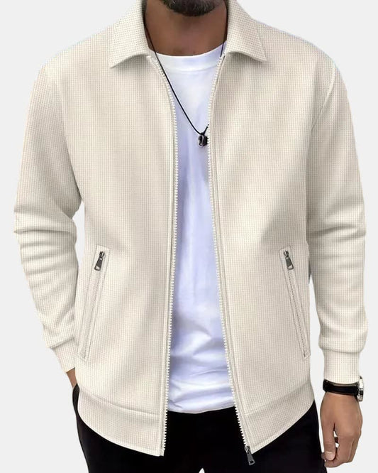 Beau Waffle Knit Zip Up Jacket_1
