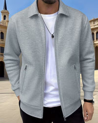 Beau Waffle Knit Zip Up Jacket