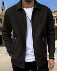 Beau Waffle Knit Zip Up Jacket