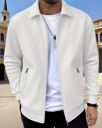 Beau Waffle Knit Zip Up Jacket