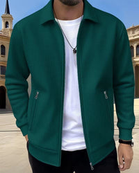Beau Waffle Knit Zip Up Jacket