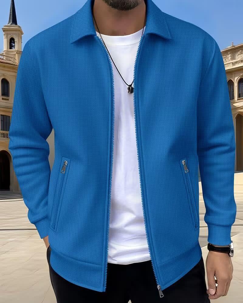 Beau Waffle Knit Zip Up Jacket