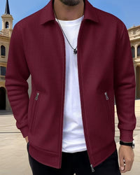 Beau Waffle Knit Zip Up Jacket
