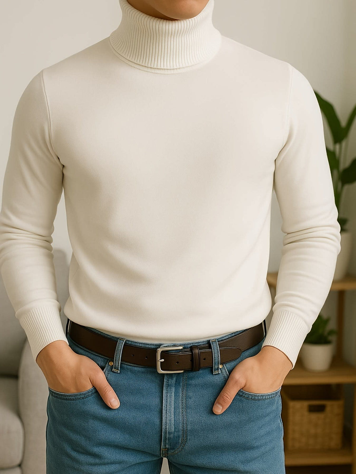 Karl Fine Knit Roll Neck Sweater