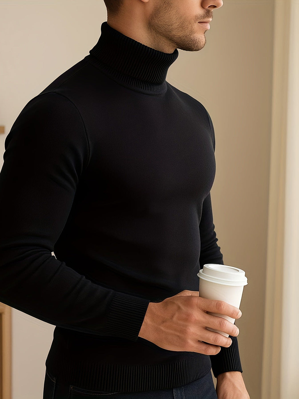 Karl Fine Knit Roll Neck Sweater