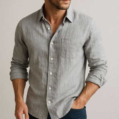 Silas Breathable Linen Button Up Shirt_2