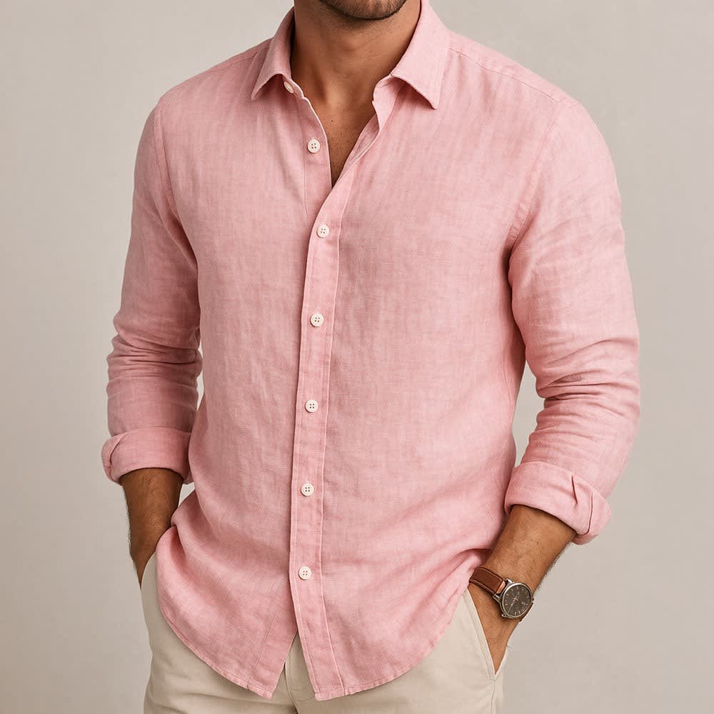 Silas Breathable Linen Button Up Shirt_3
