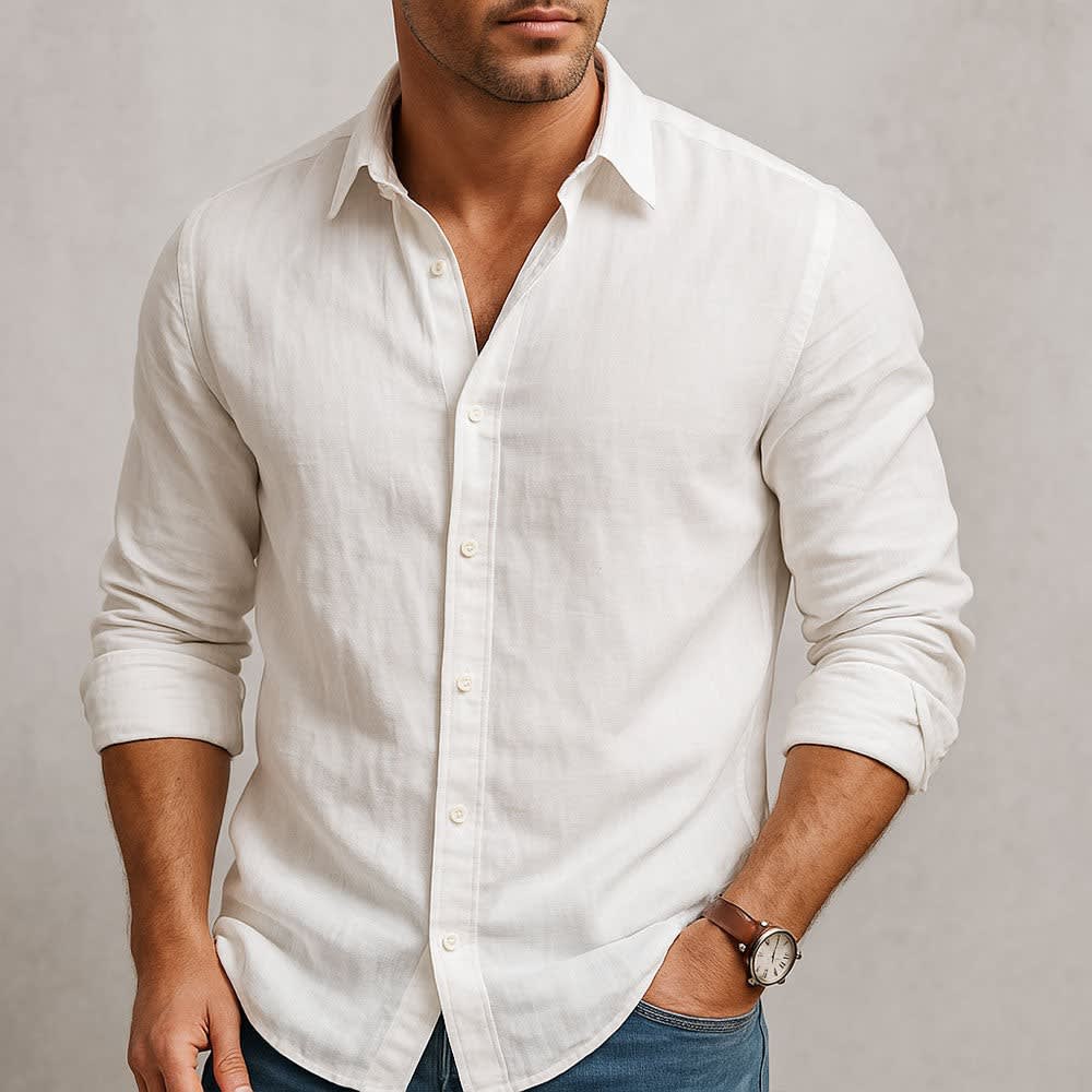 Silas Breathable Linen Button Up Shirt_4