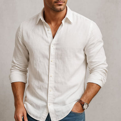 Silas Breathable Linen Button Up Shirt_4