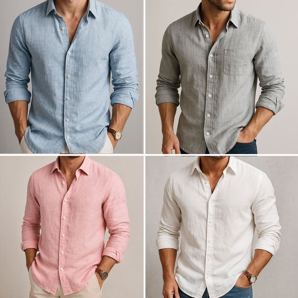 Silas Breathable Linen Button Up Shirt_5