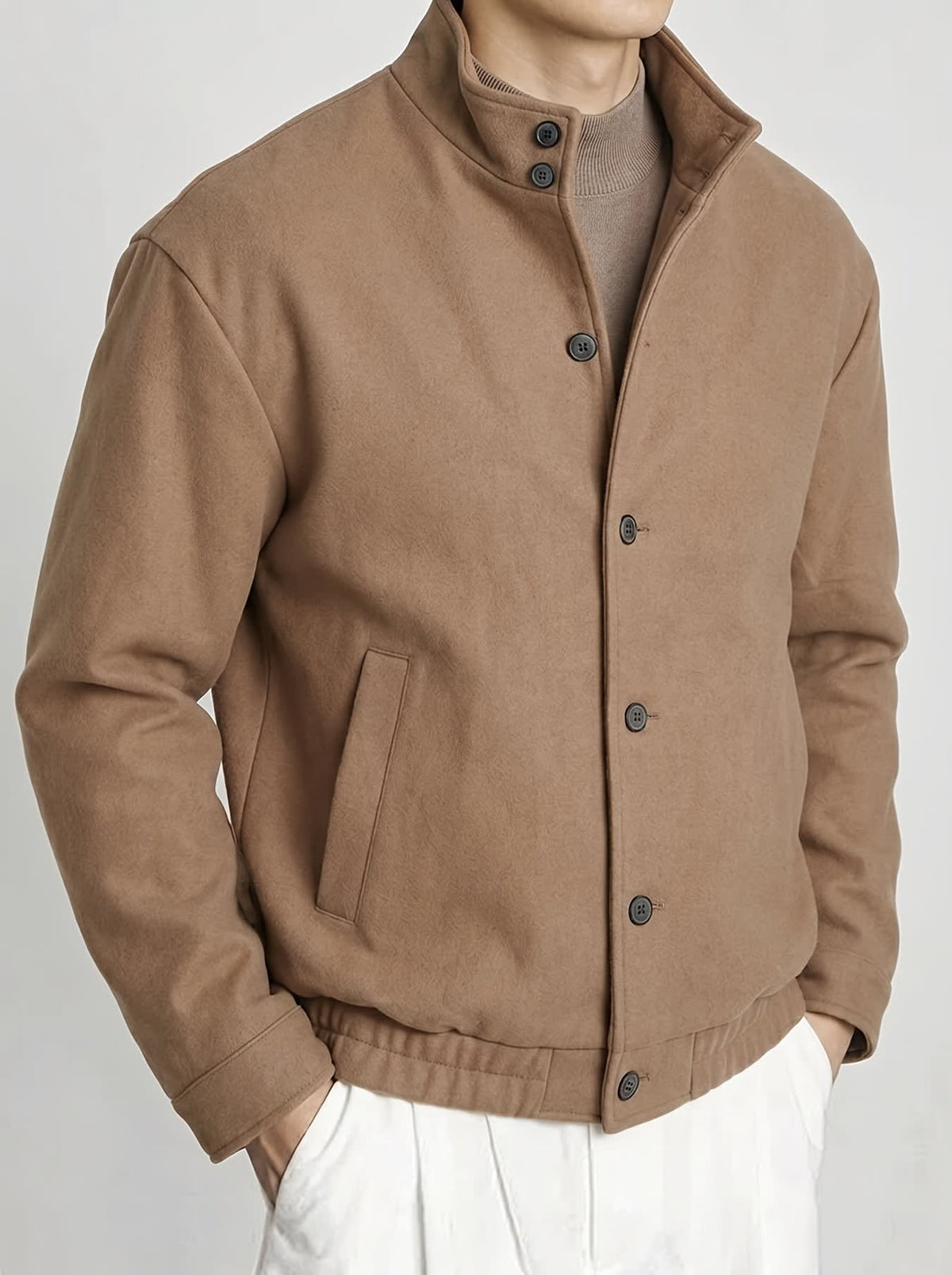 Constantine Stand Collar Bomber Jacket