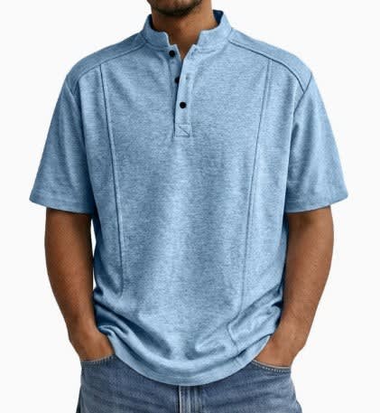 Remington Band Collar Short Sleeve Polo