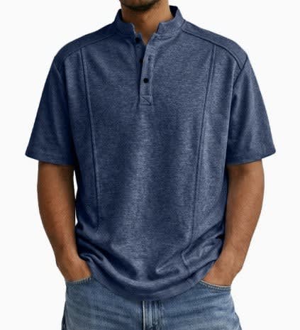 Remington Band Collar Short Sleeve Polo
