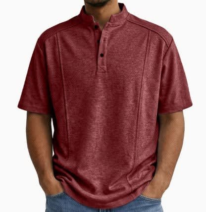 Remington Band Collar Short Sleeve Polo