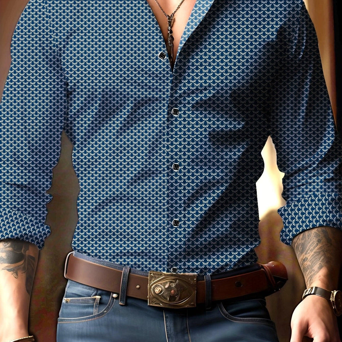 Gunnar Geometric Print Long Sleeve Shirt