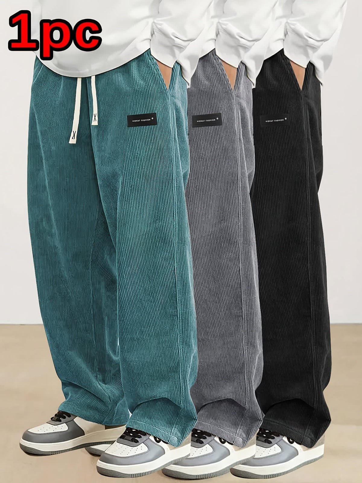 Godfrey Corduroy Drawstring Straight Leg Trousers