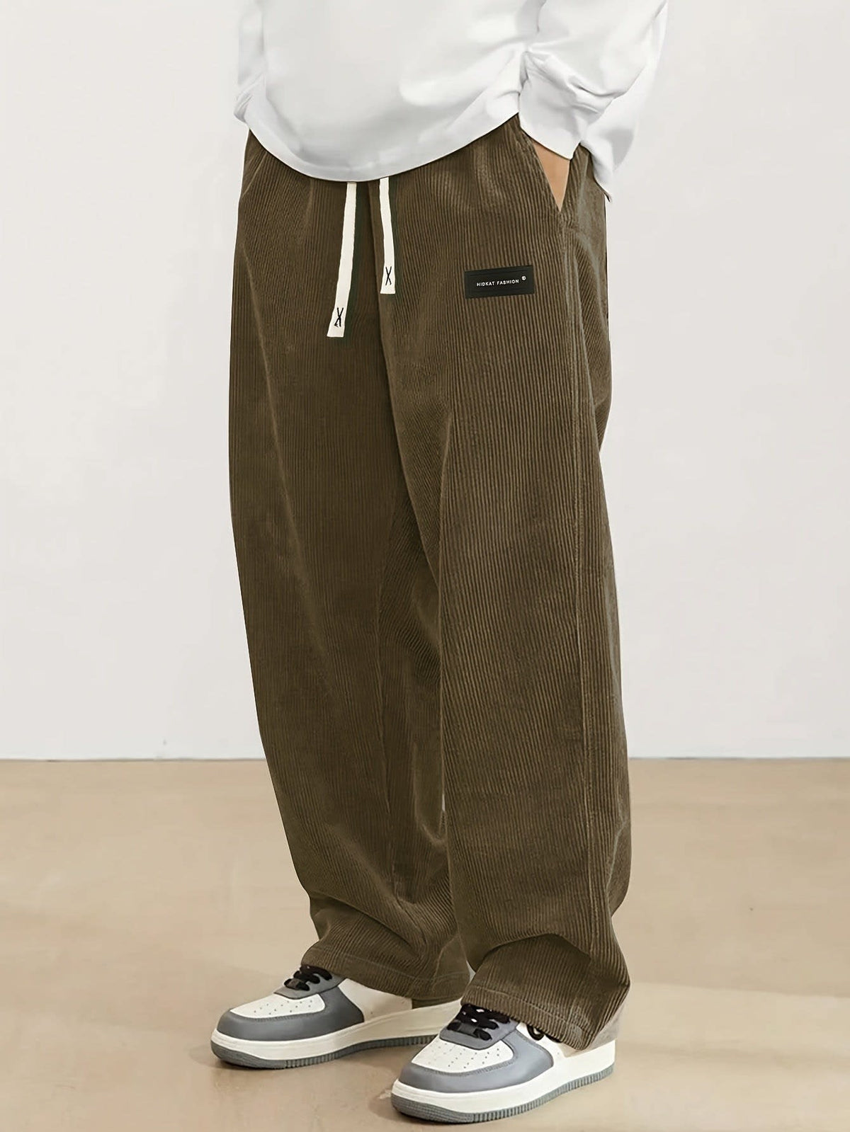 Godfrey Corduroy Drawstring Straight Leg Trousers