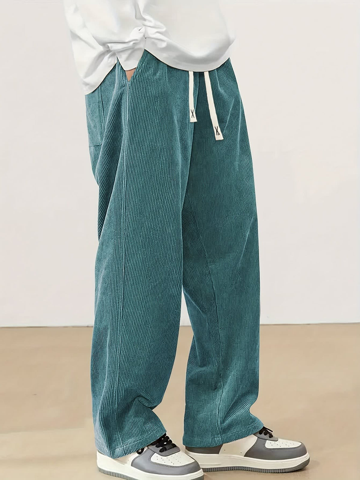 Godfrey Corduroy Drawstring Straight Leg Trousers