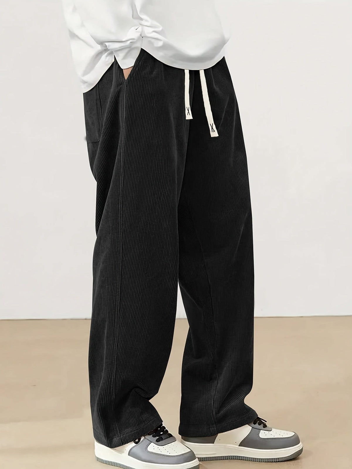 Godfrey Corduroy Drawstring Straight Leg Trousers