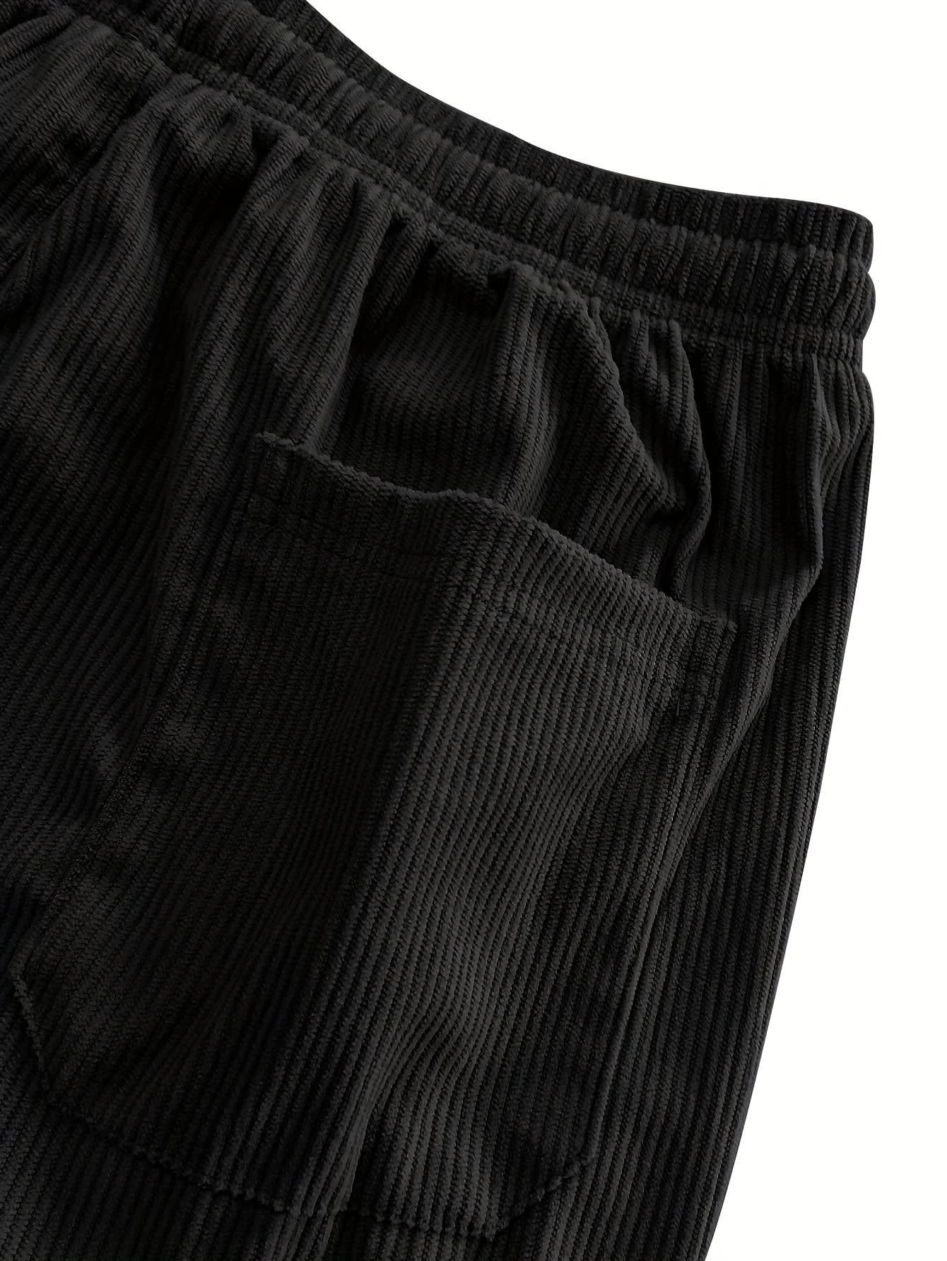 Godfrey Corduroy Drawstring Straight Leg Trousers_34