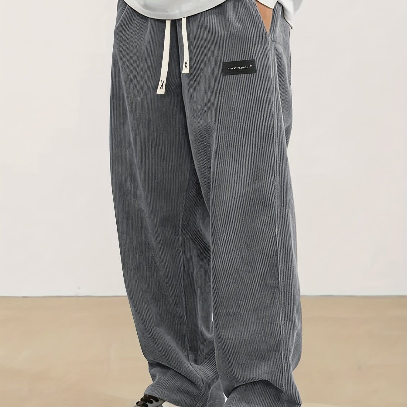 Godfrey Corduroy Drawstring Straight Leg Trousers_37