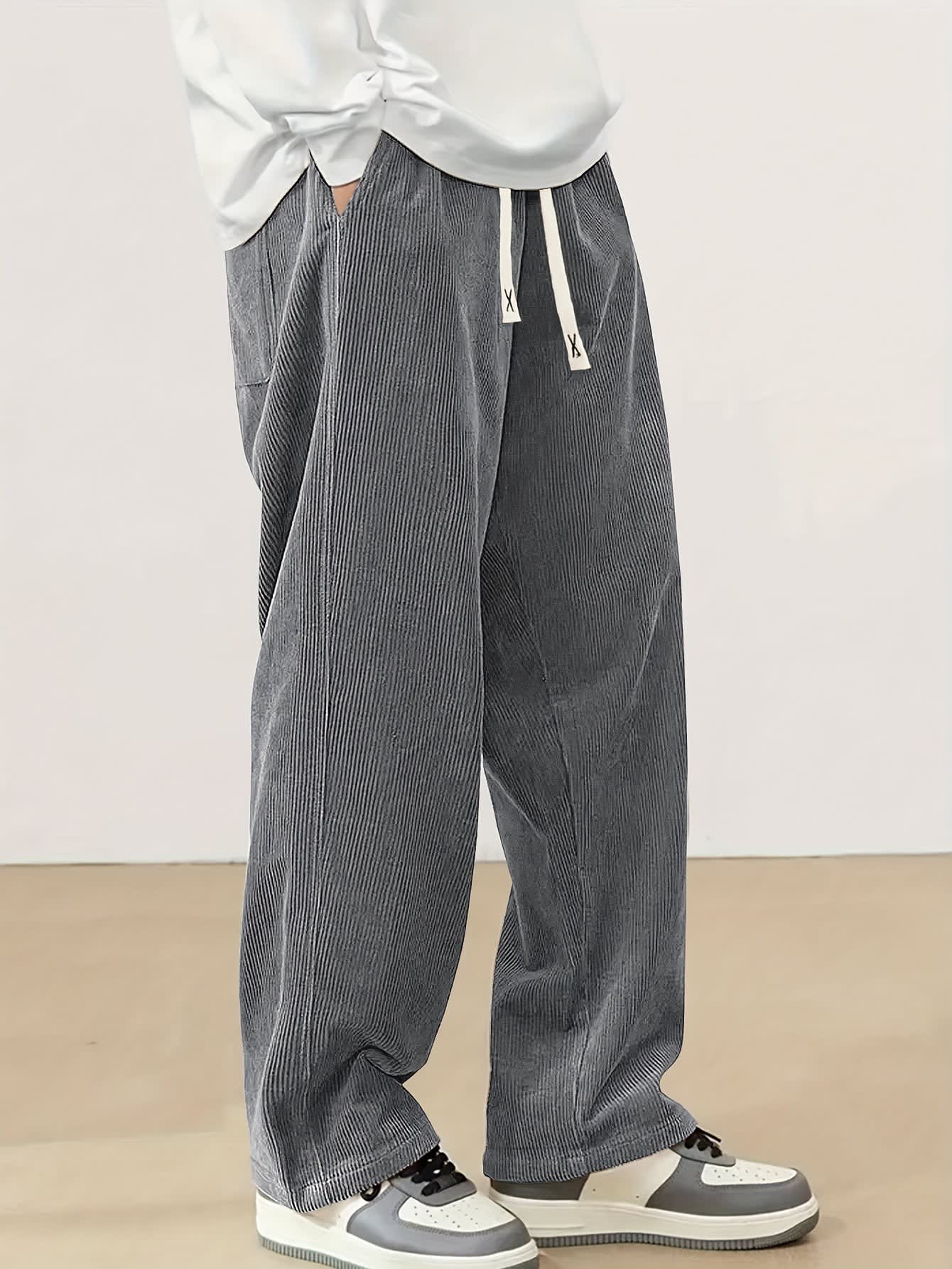 Godfrey Corduroy Drawstring Straight Leg Trousers_39
